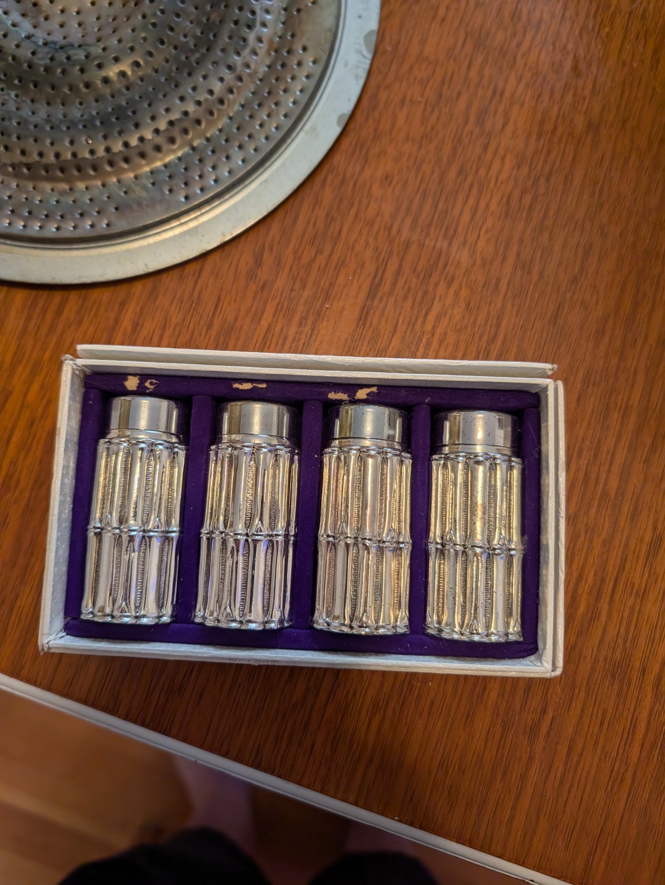 Vintage F.B Rogers Silver-Plated Bamboo Salt & Pepper Shakers