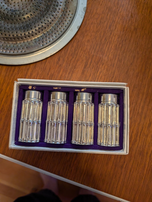 Vintage F.B Rogers Silver-Plated Bamboo Salt & Pepper Shakers