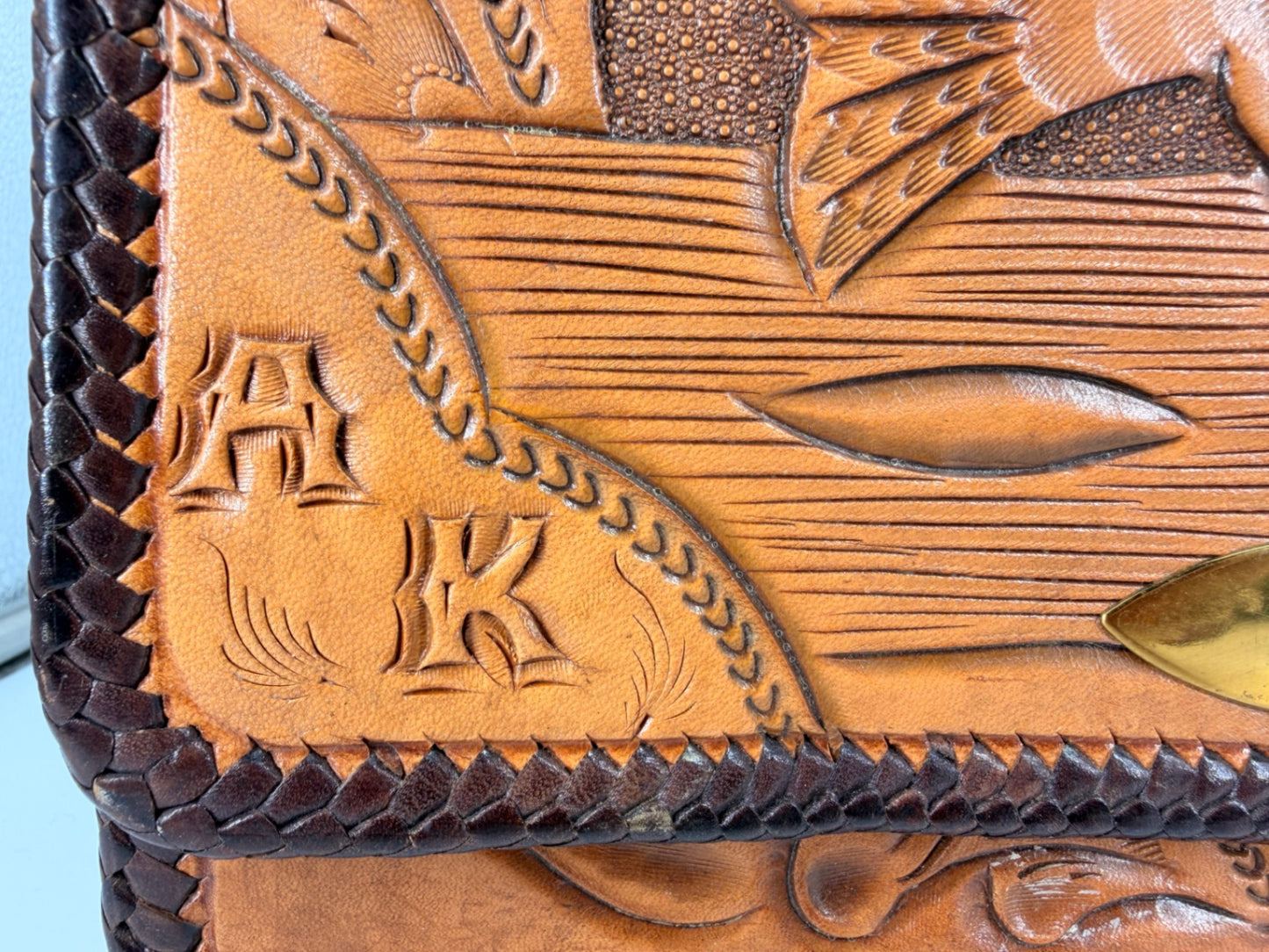 Vintage Mexican Hand-Tooled Leather Purse