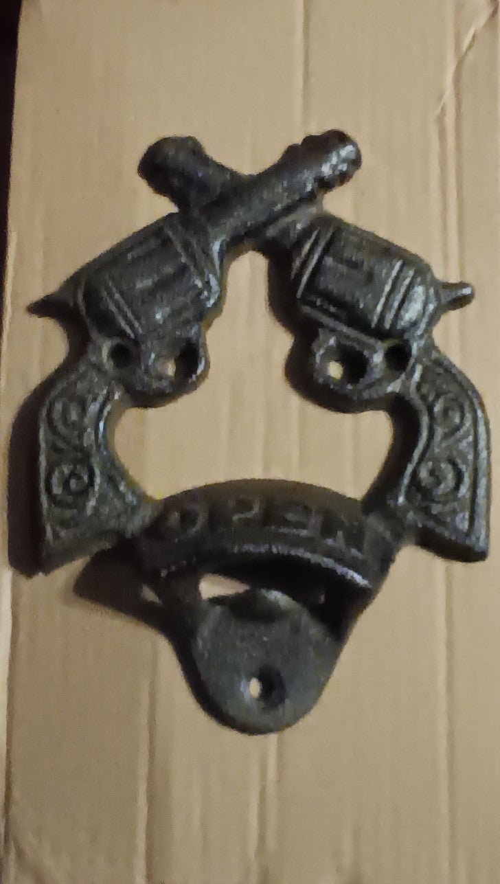 Cast Iron Pistols Bottle Opener