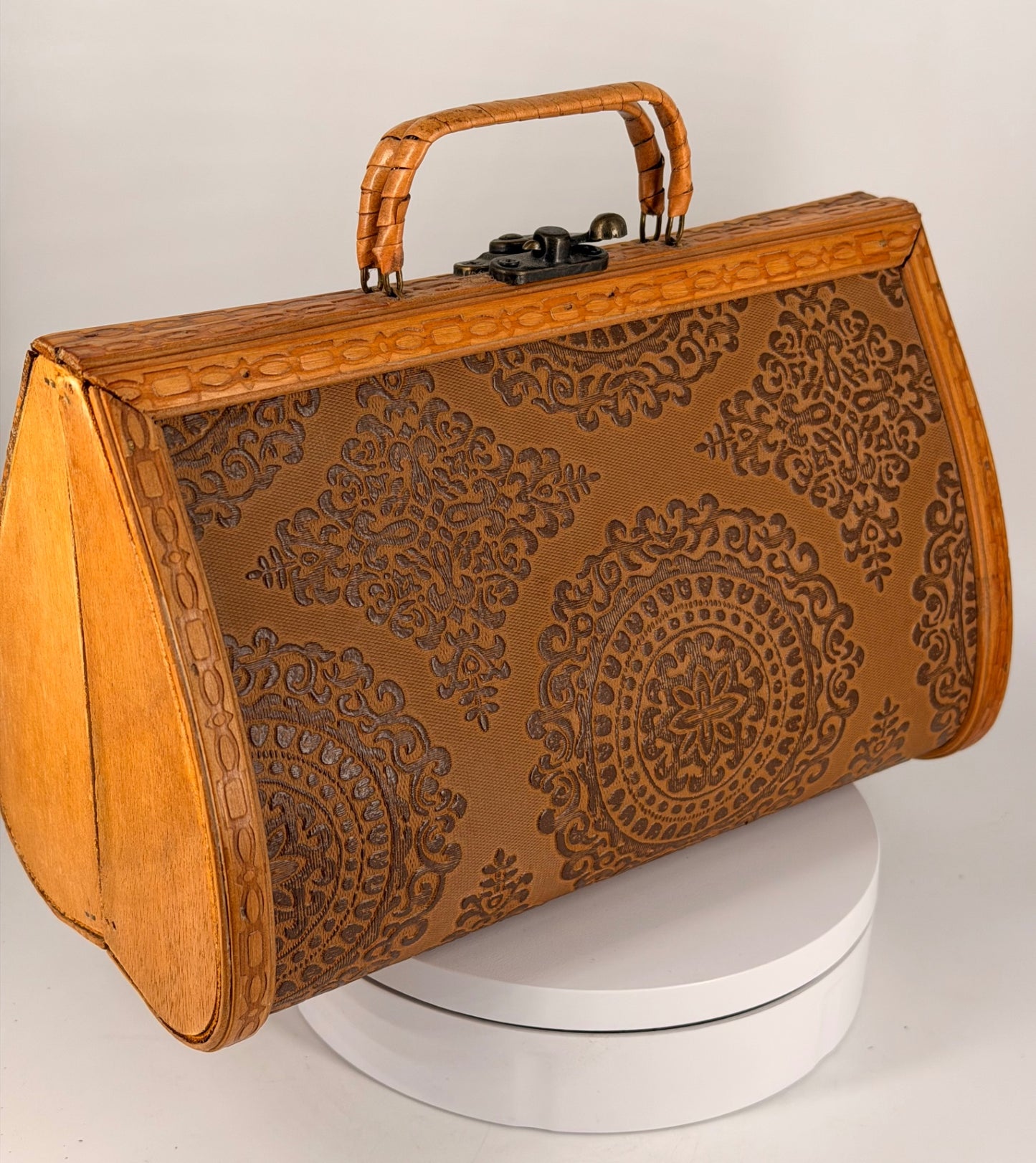 Vintage c. 1960s Wooden Box Purse