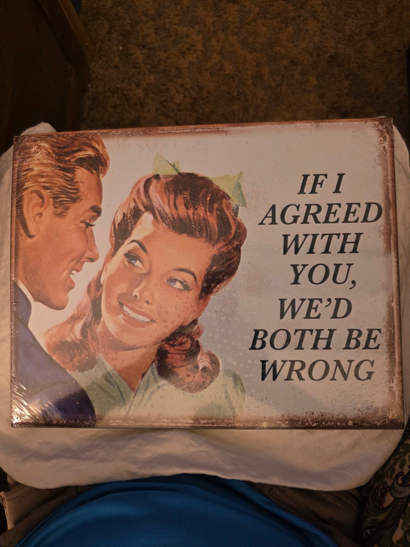 METAL SIGN  If I agreed with you, we'd both be wrong.