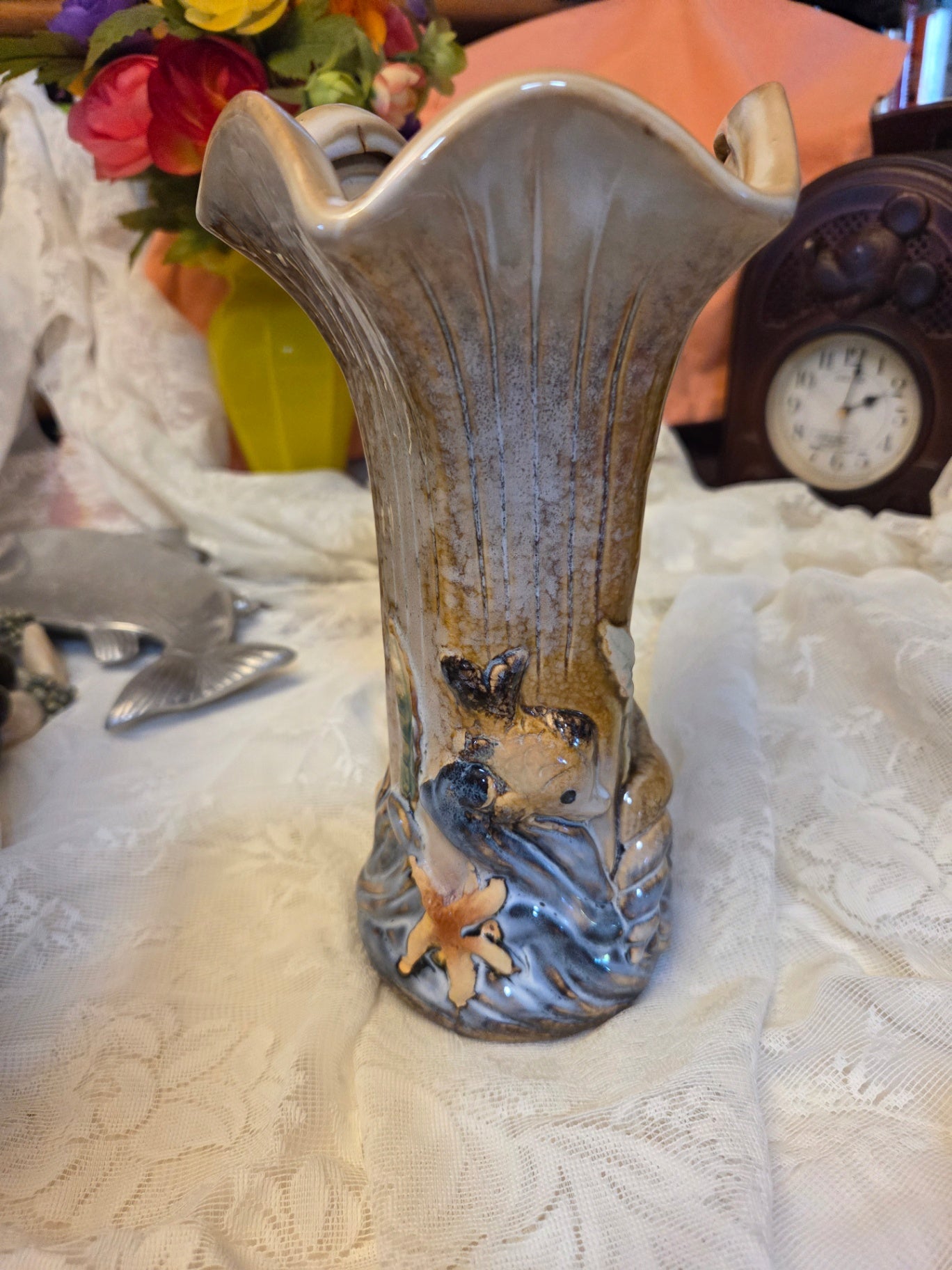 Drip glaze fish vase