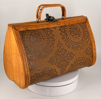 Vintage c. 1960s Wooden Box Purse