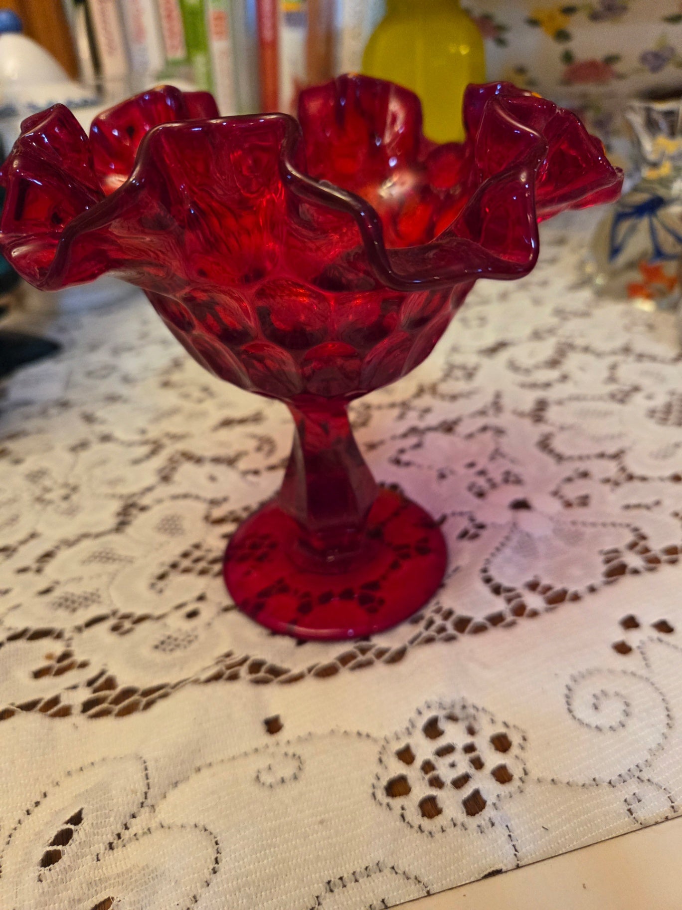 Fenton ruby red dish
