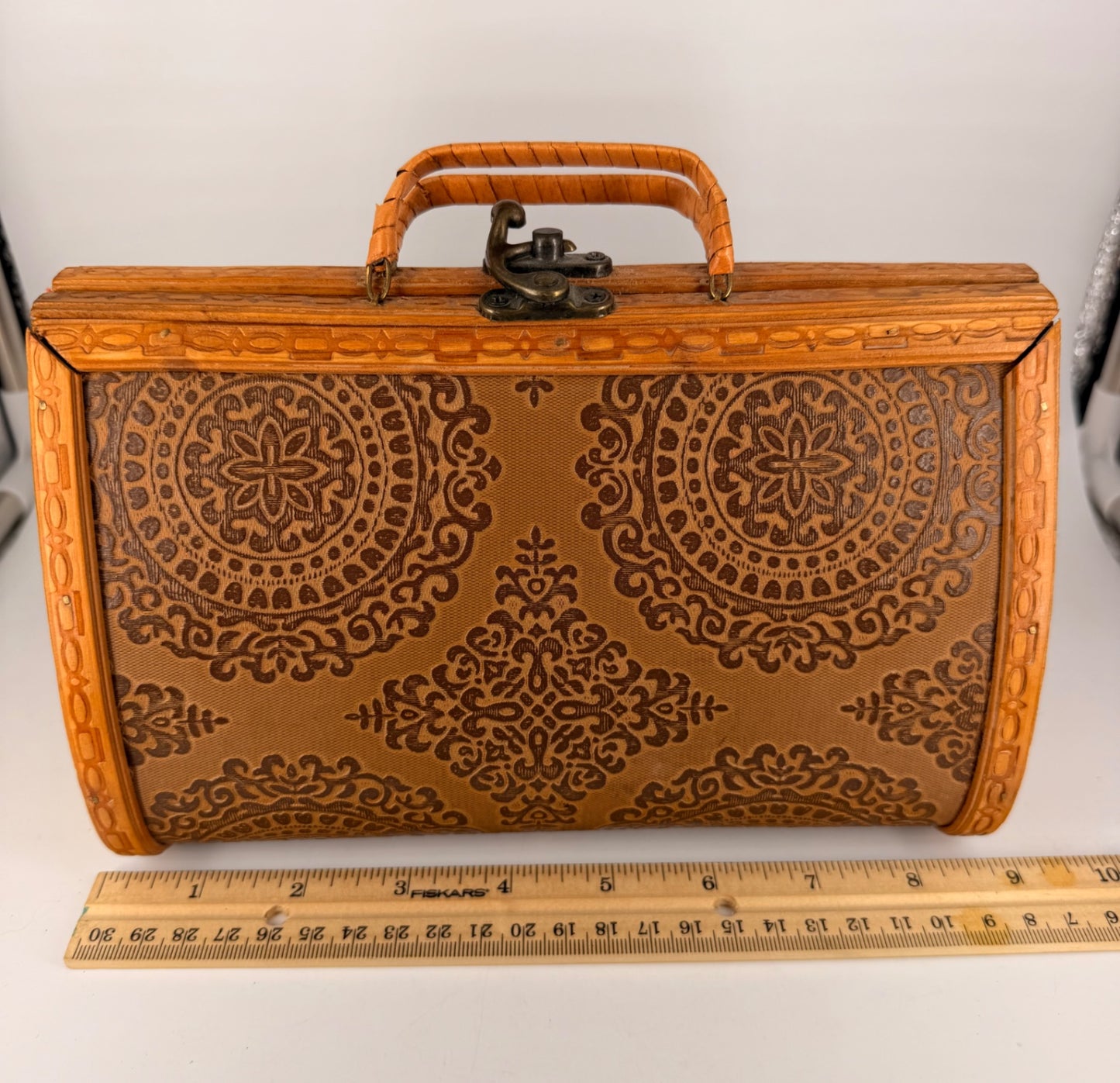 Vintage c. 1960s Wooden Box Purse