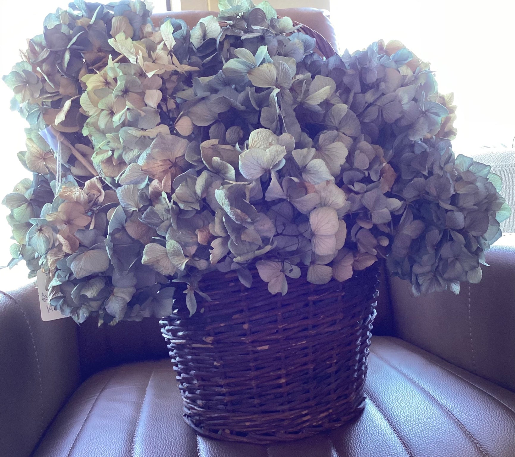 Hydrangea bouquet basket