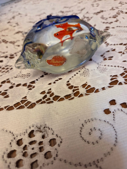 Murano Italy fish in a bag.