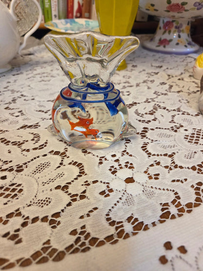 Murano Italy fish in a bag.
