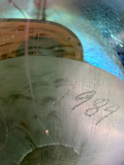 Vintage glass eye studio paperweight -1984