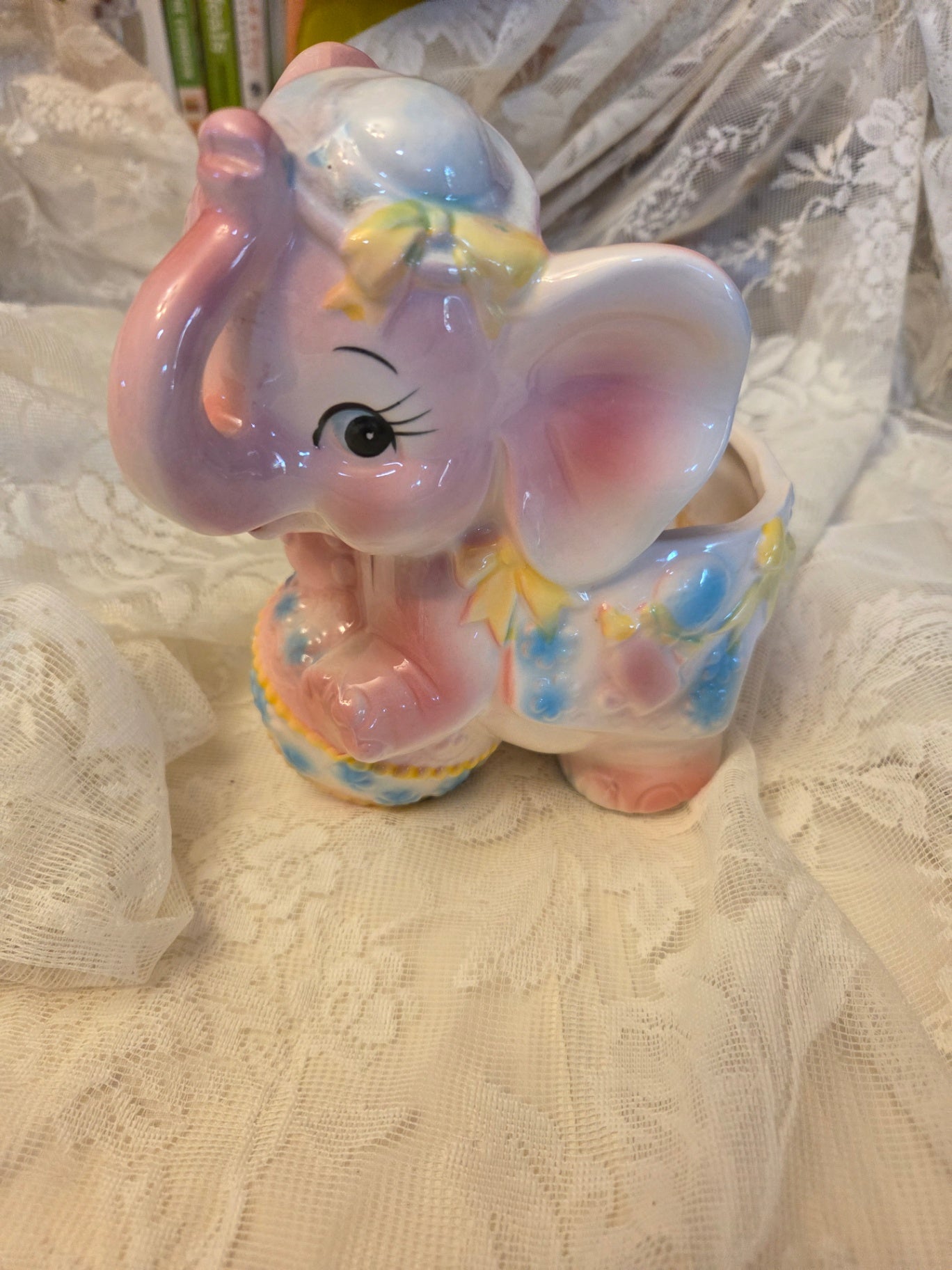 Vintage elephant planter