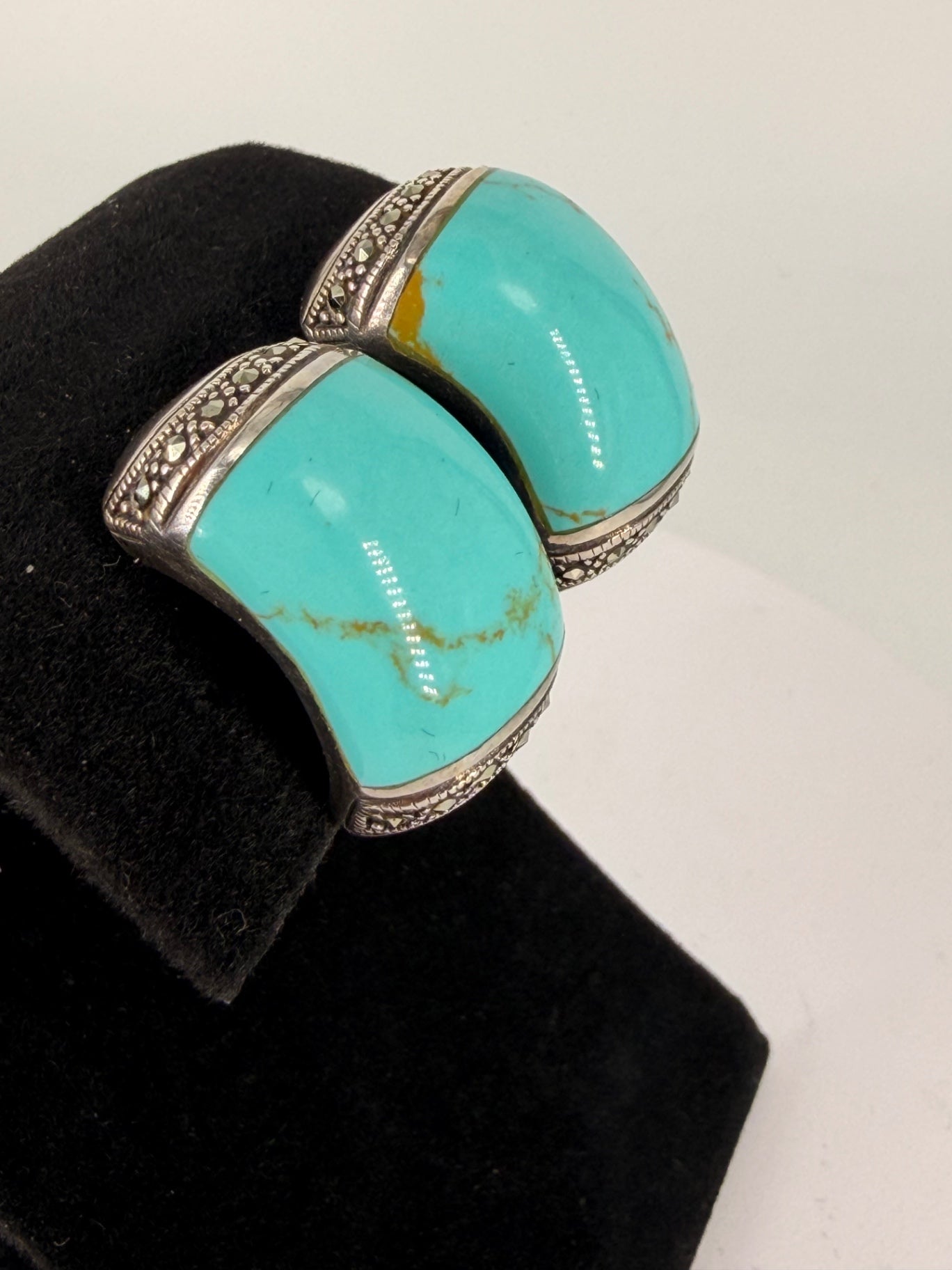 Vintage 925 Silver Turquoise Necklace & Earring Set
