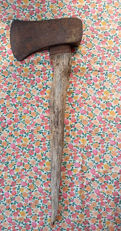 Antique Woodcutter's Felling Axe | Weathered Primitive Hatchet with Aged Handle
