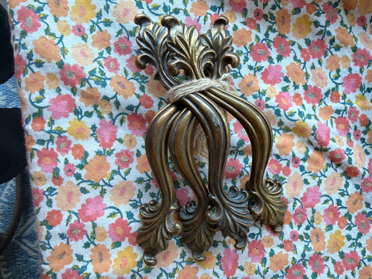 Set of 4 Vintage Ornate Brass Drawer Pulls | French Provincial Cabinet Handles