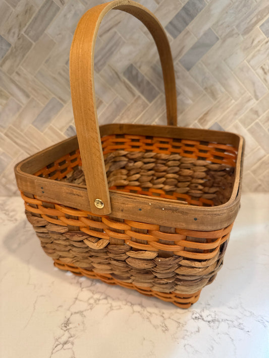 Orange Natural Square Basket
