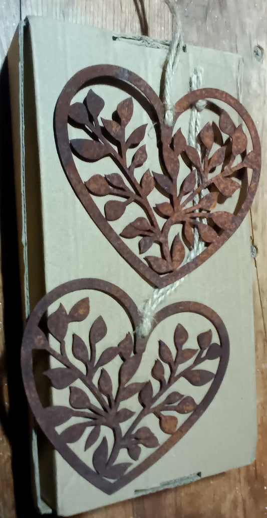 Pair of Rust Hearts
