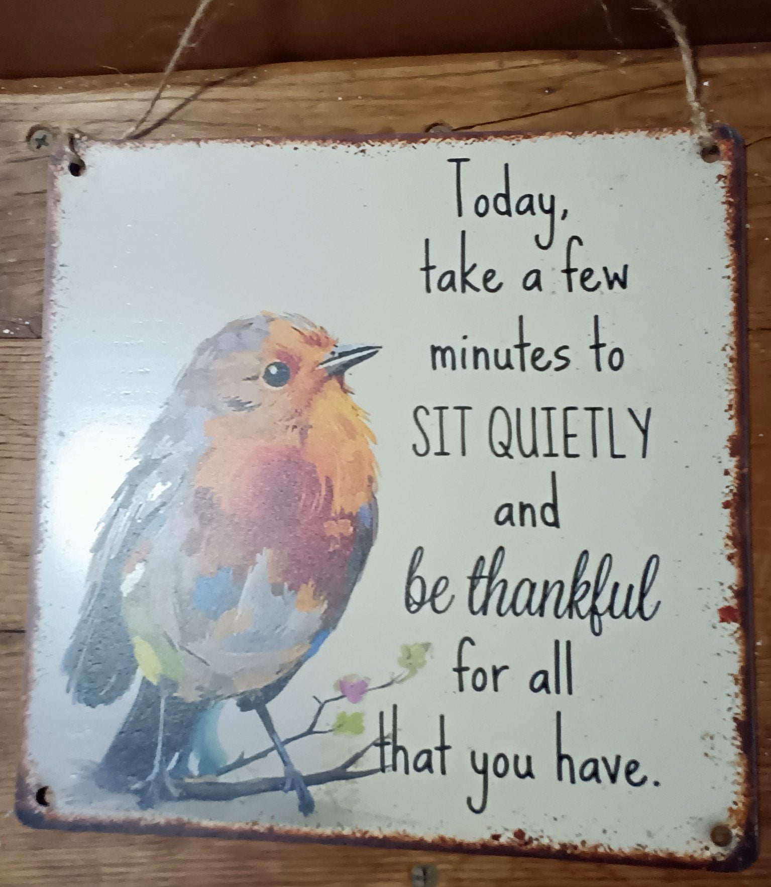 Inspirational Art Thankful Bird