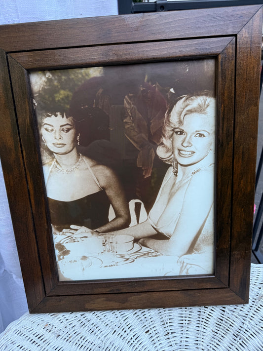 Framed Iconic Sophia Loren & Jayne Mansfield Print | Classic Hollywood "Side-Eye" Photo