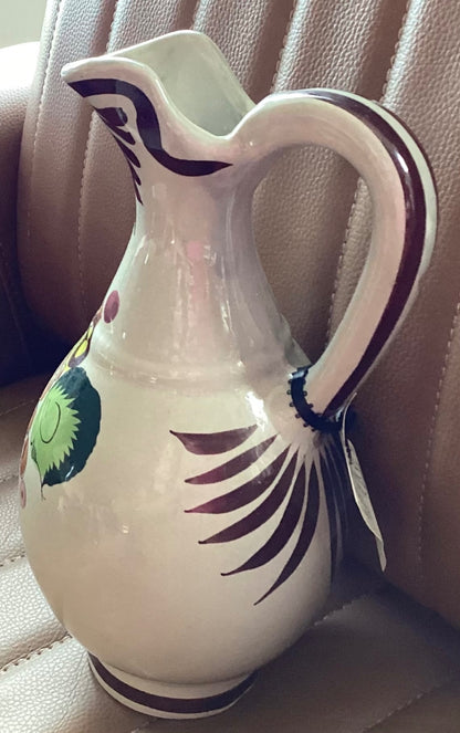 HAND PAINTED WATER PITCHER FROM MEXICO, 1980