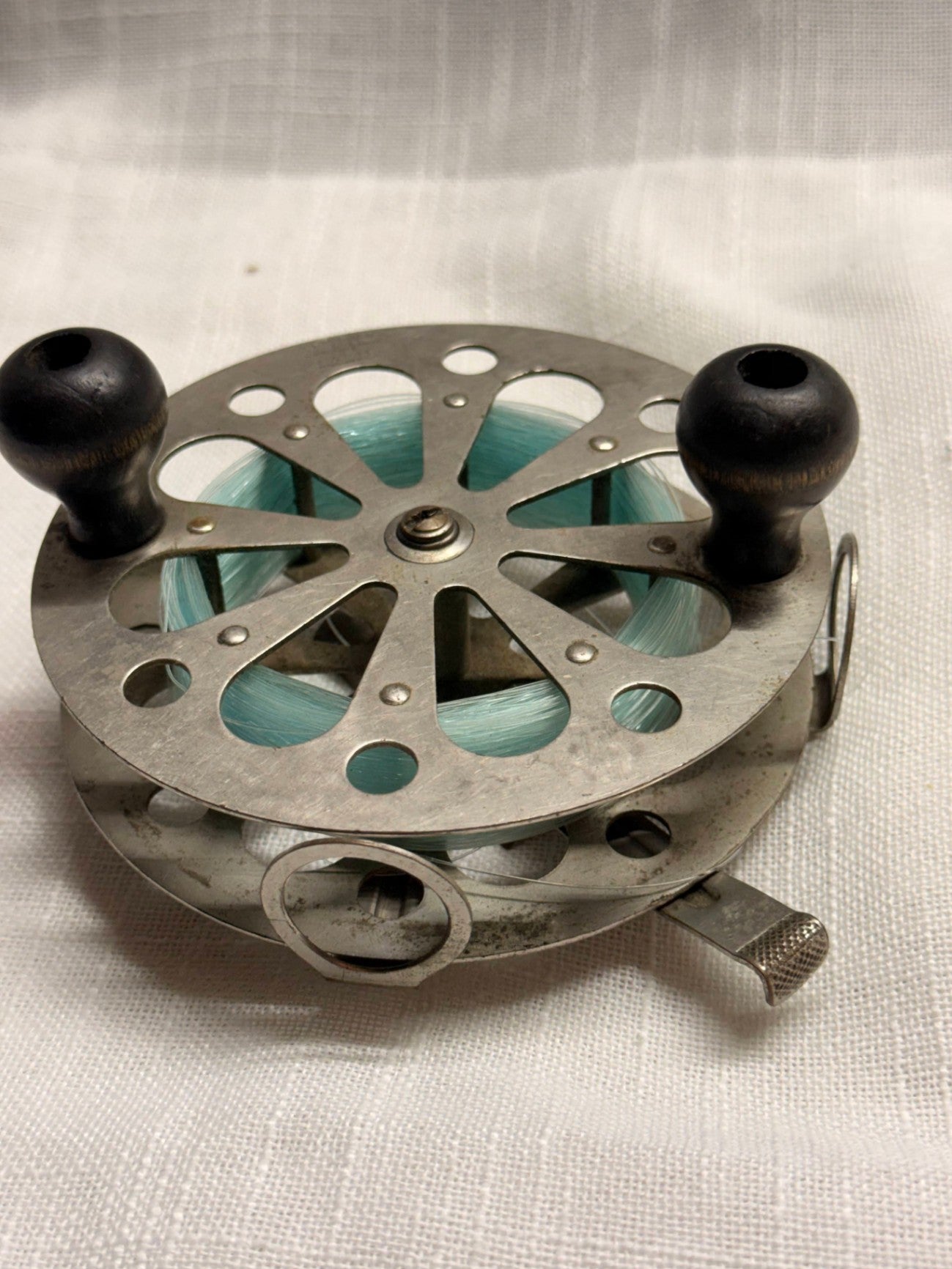 Vintage Metal Skeleton Fly Fishing Reel | Dual Knob Ventilated Spool Tackle