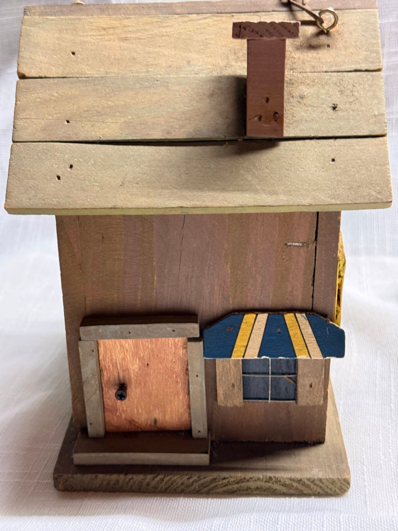 Vintage Shade Tree Creations "Antiques" Shop Wooden Birdhouse | Folk Art Decor