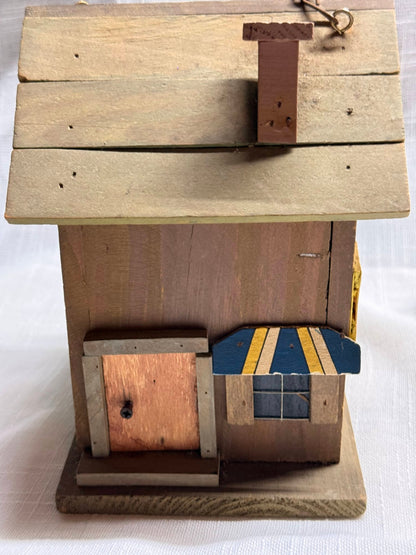 Vintage Shade Tree Creations "Antiques" Shop Wooden Birdhouse | Folk Art Decor
