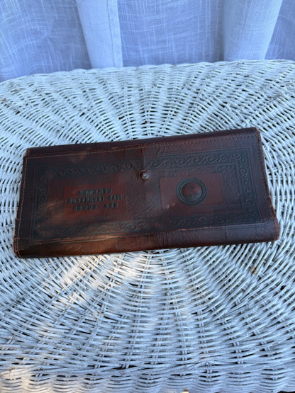 Vintage New World Life Insurance Document Wallet | Embossed Tri-Fold Holder with Seattle Ephemera