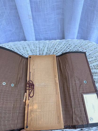 Vintage New World Life Insurance Document Wallet | Embossed Tri-Fold Holder with Seattle Ephemera