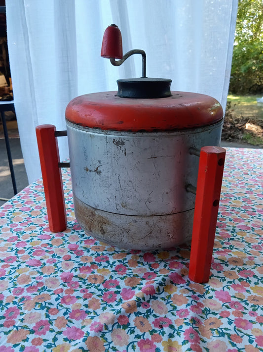 Vintage Electric Popcorn Popper | Mid-Century Metal Popper with Crank Handle & Original Cord
