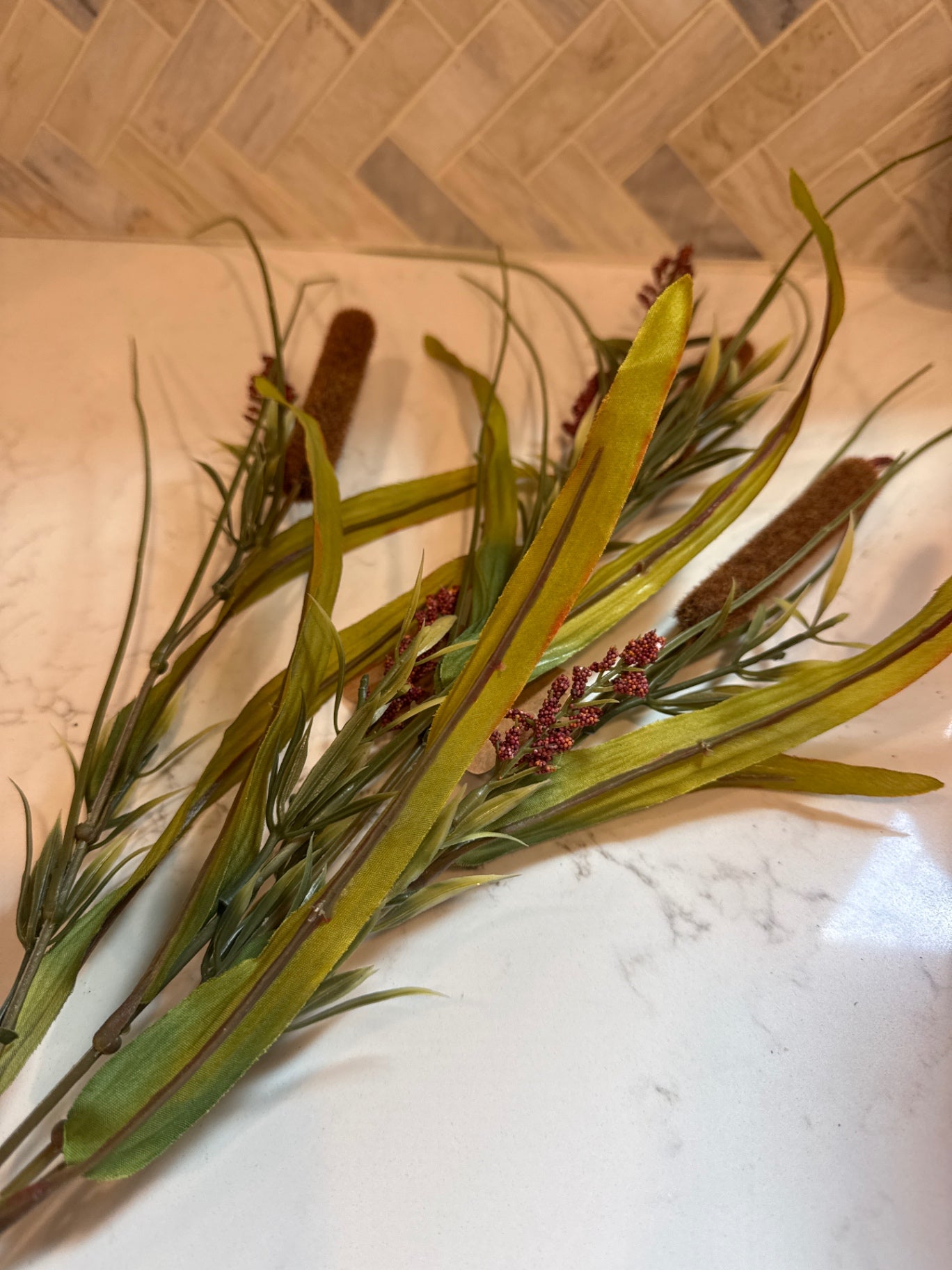 Faux Cattails Stem