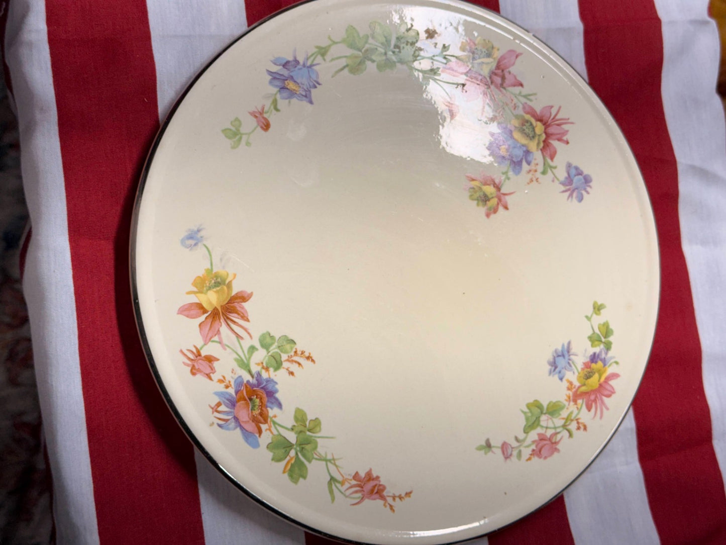 Vintage Homer Laughlin Flowered Dinner Plate | 1935 USA Pottery Floral Swag