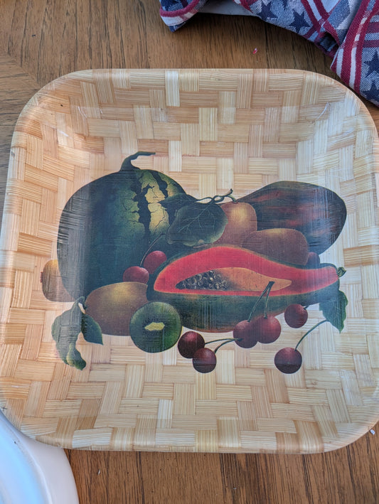 Vintage Decorative Woven Bamboo Fruit Bowl
