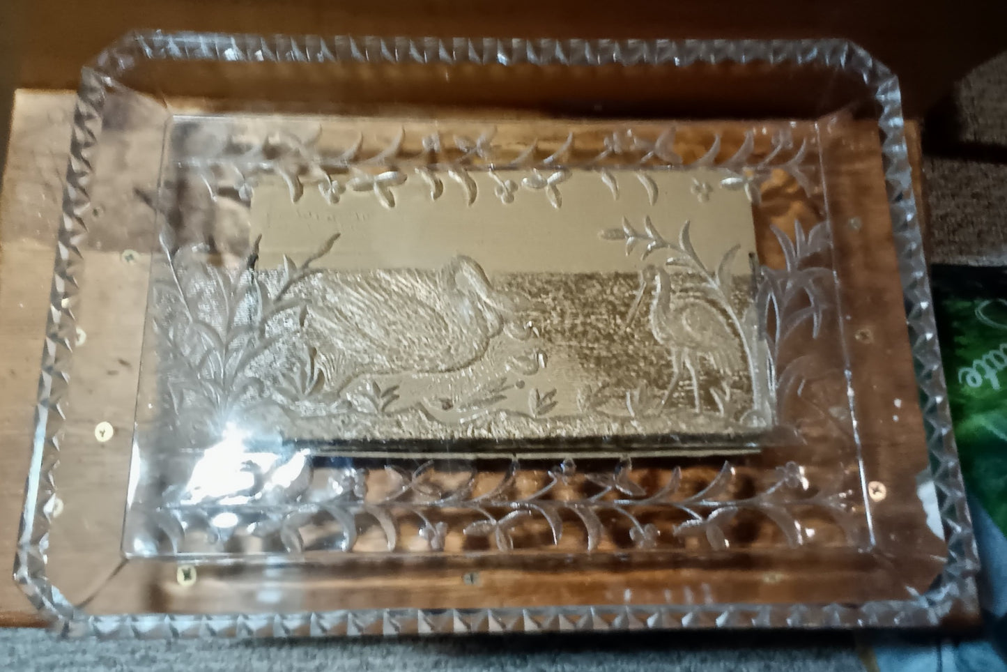 Beautiful Nature Embossed Glass Tray