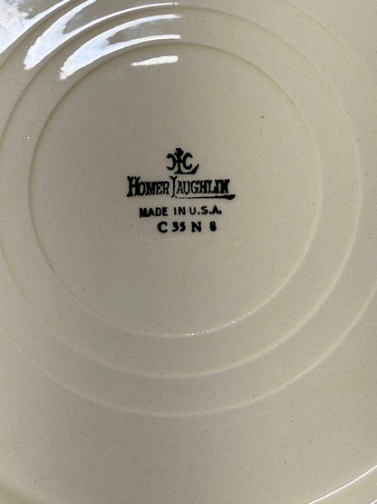 Vintage Homer Laughlin Flowered Dinner Plate | 1935 USA Pottery Floral Swag