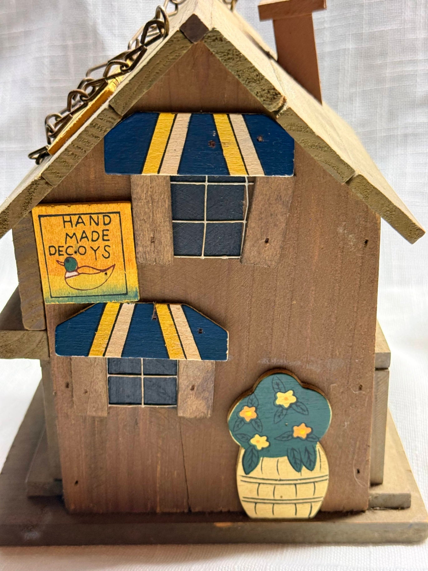 Vintage Shade Tree Creations "Antiques" Shop Wooden Birdhouse | Folk Art Decor