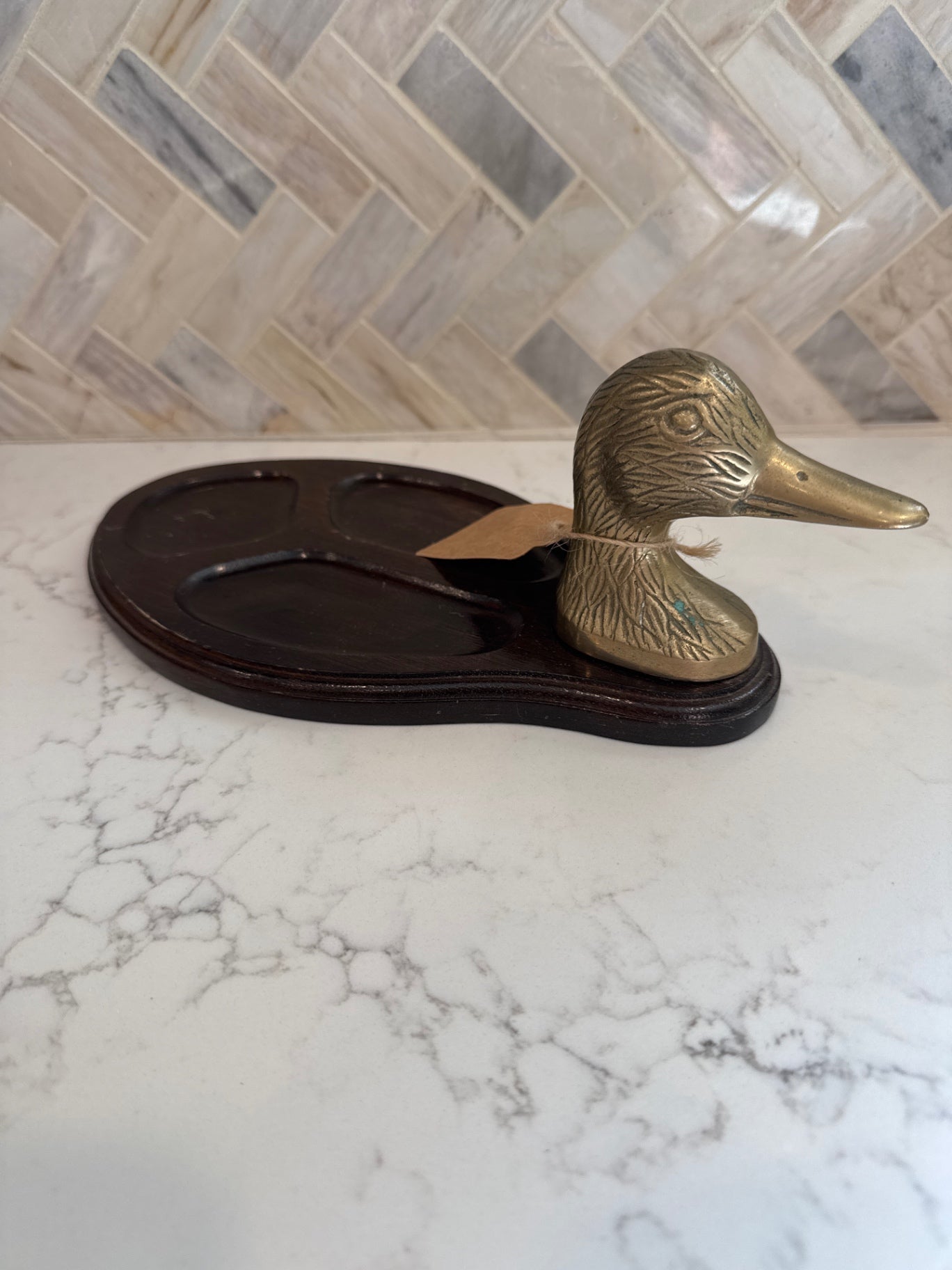 Vintage Brass Duck Tray