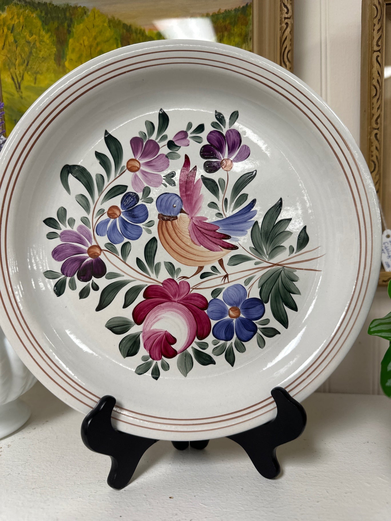 Beautiful hand painted plate signed