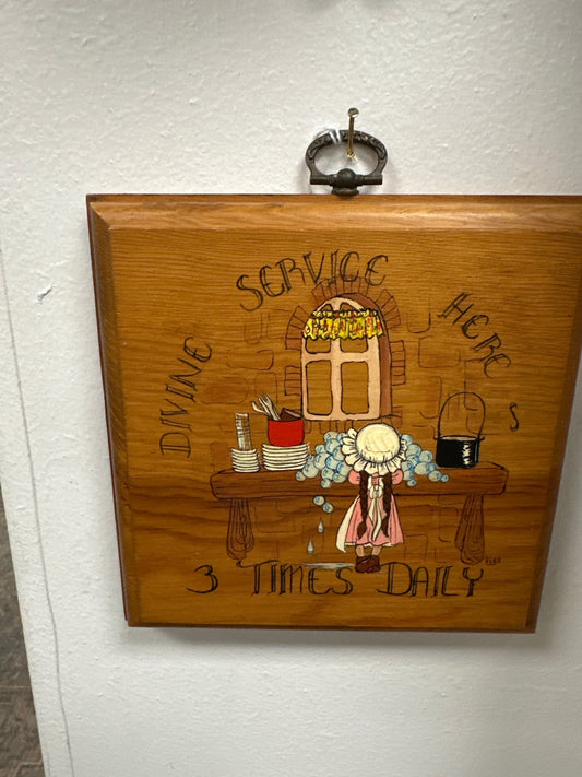 Small hand painted wood plaque