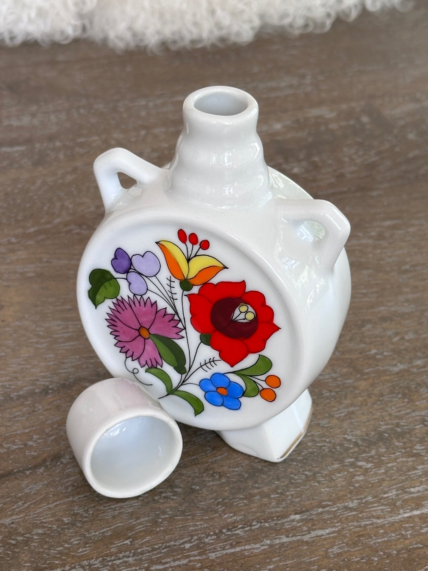 Mid-century KALOCSA folk Art flask