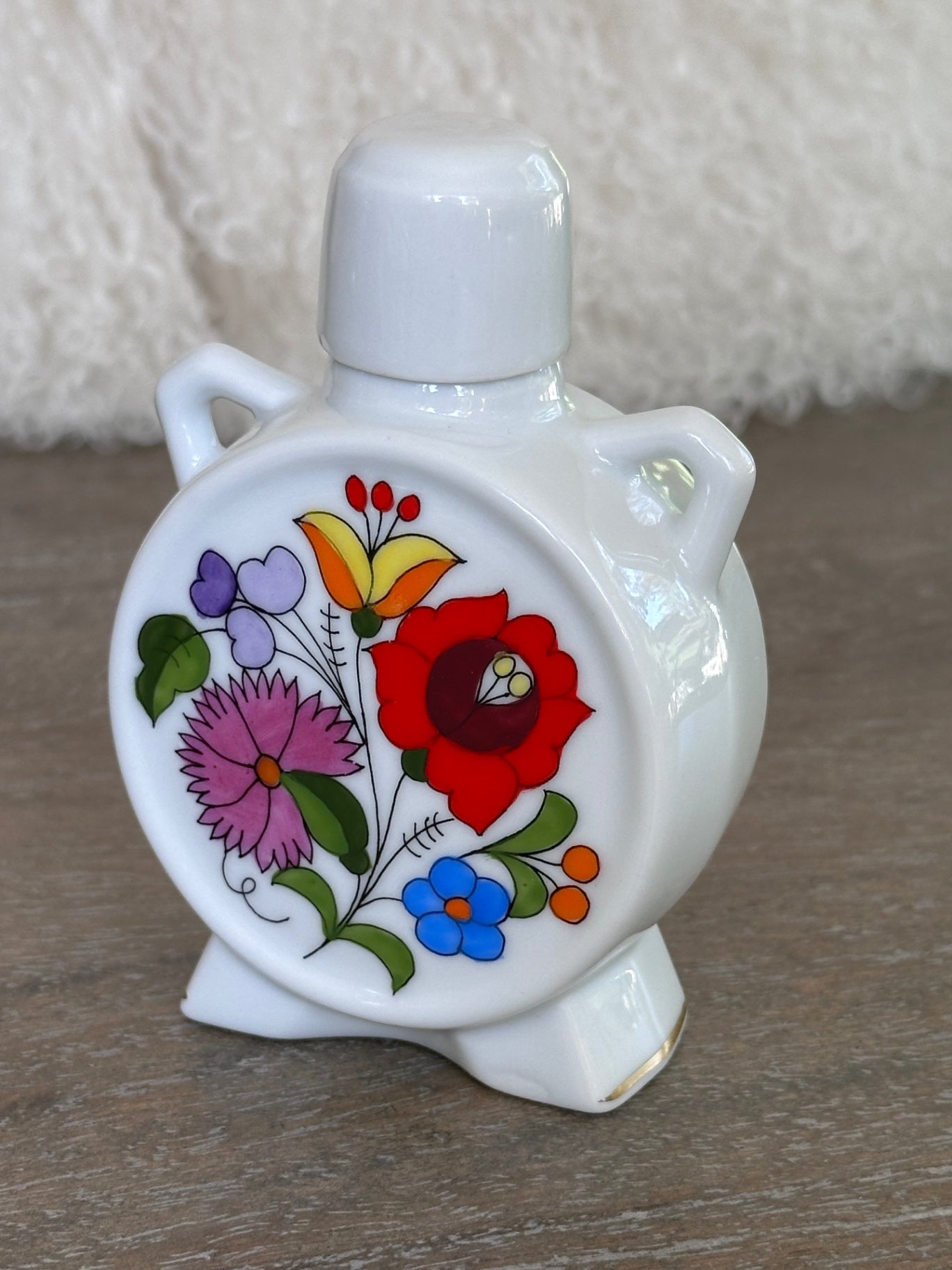 Mid-century KALOCSA folk Art flask