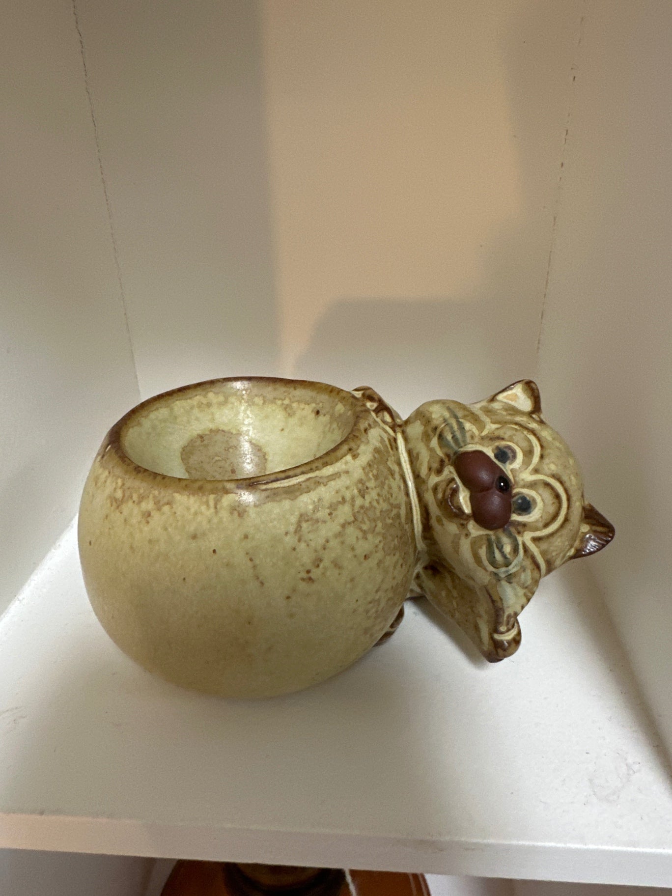 Vintage gift craft – Japan cat dish/egg cup/salt