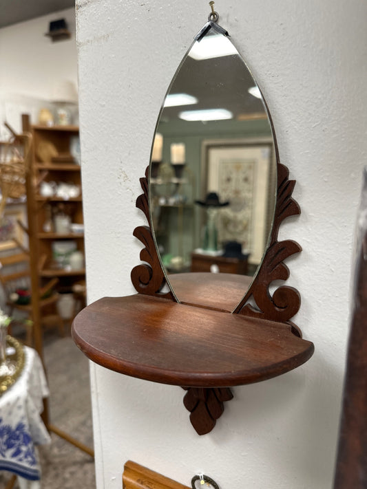 small display shelf with mirror