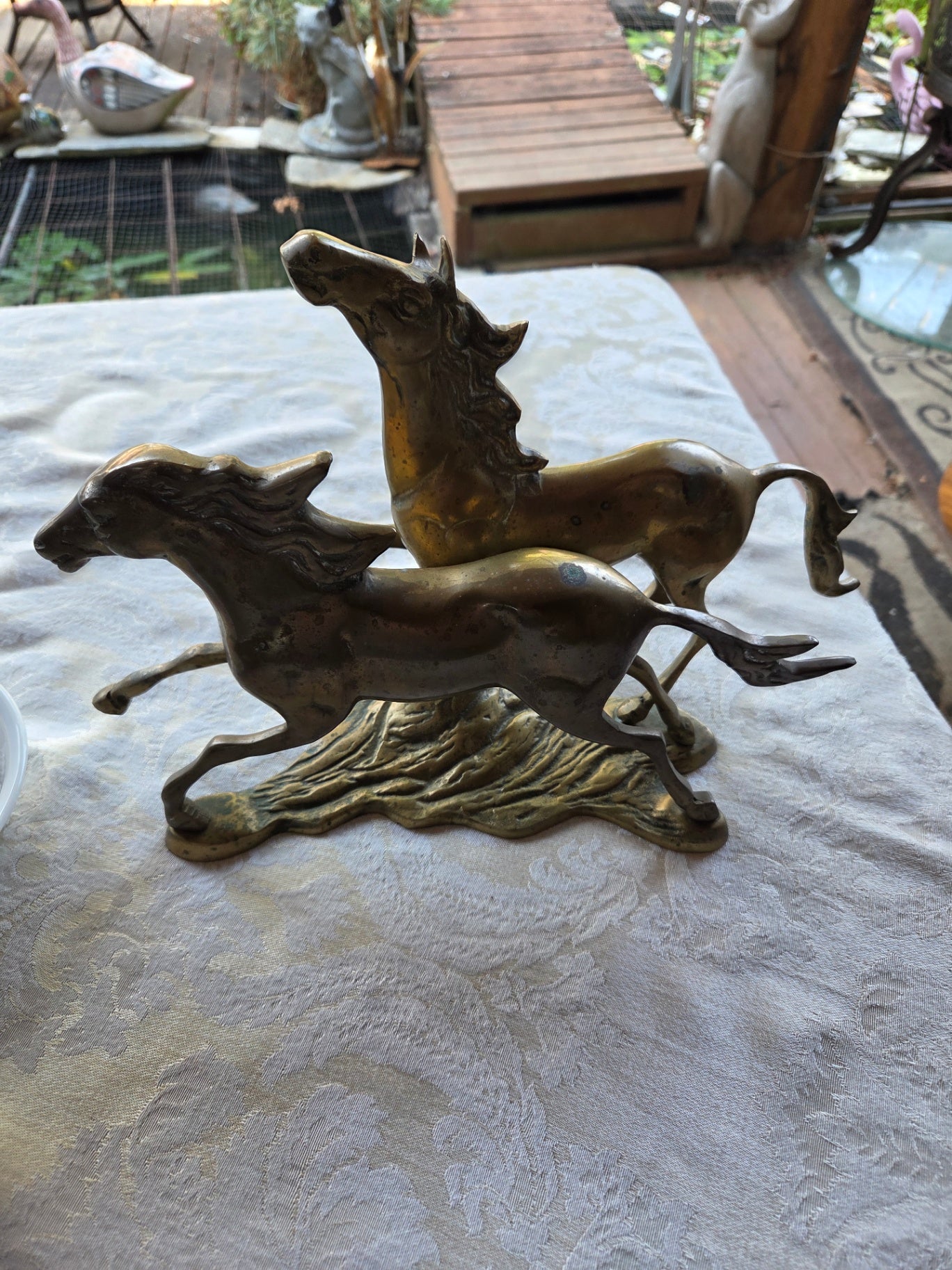 Solid brass horses statue