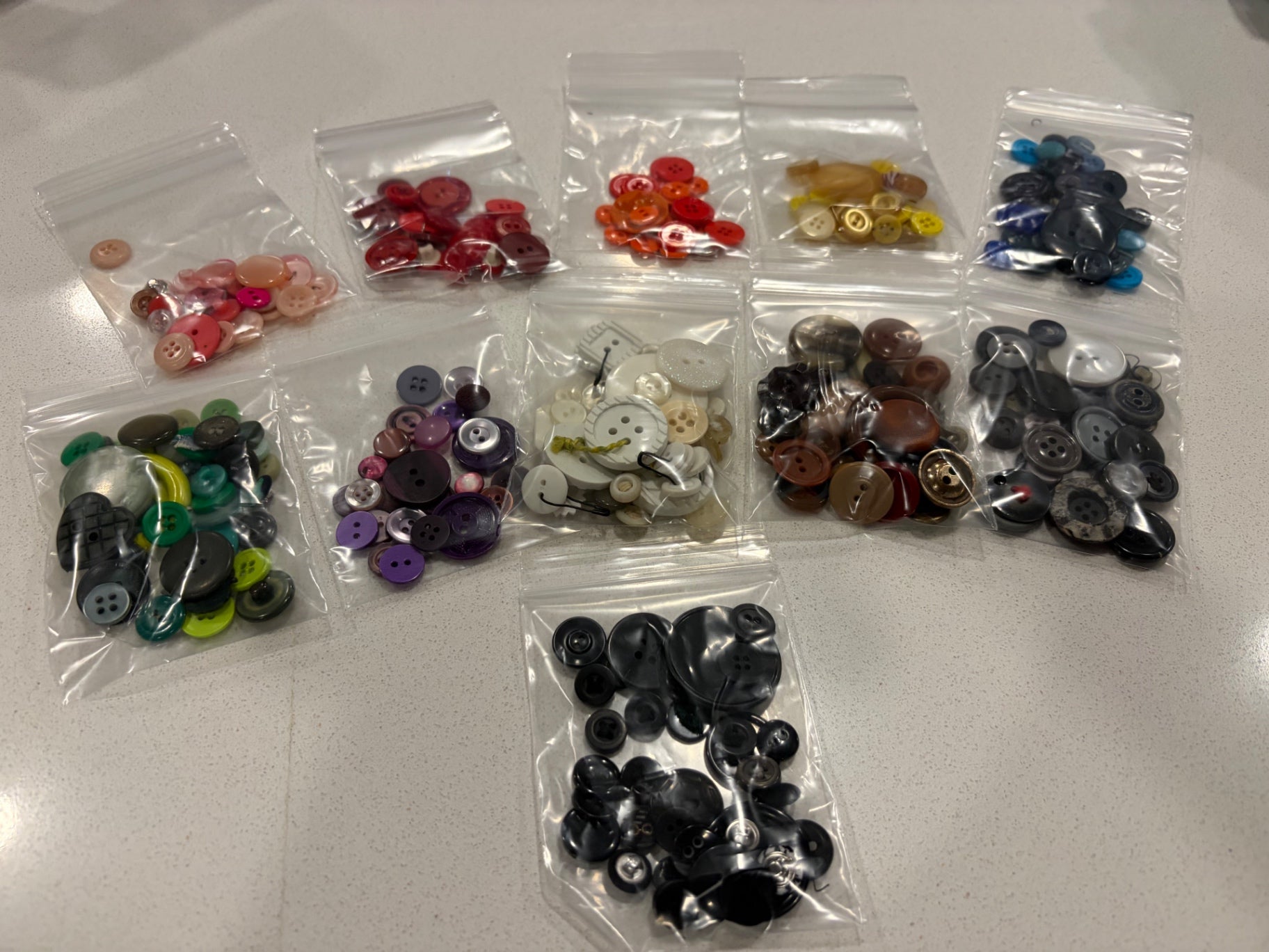 Little bag of used vintage and new buttons