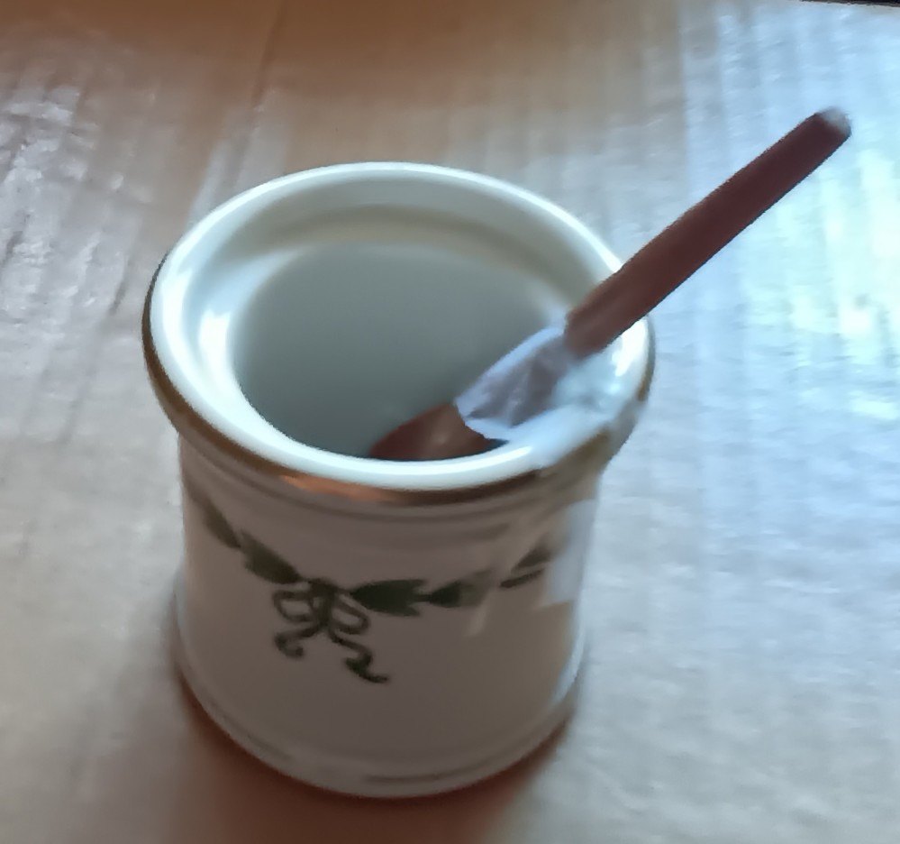 Vtg Shenango Condiment Pot w/Spoon
