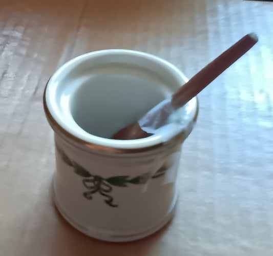 Vtg Shenango Condiment Pot w/Spoon