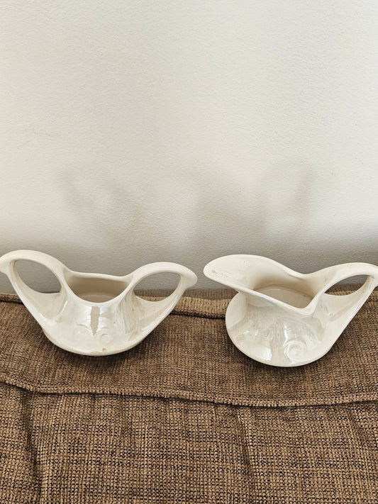 Vintage plearlescent cream/sugar