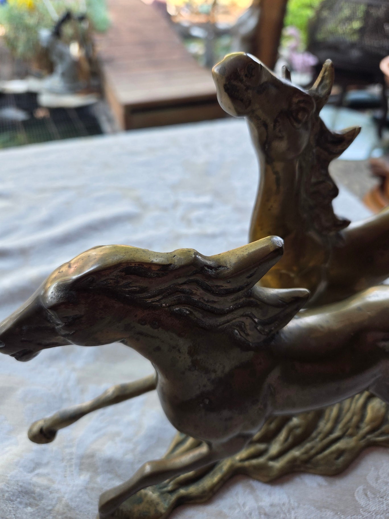 Solid brass horses statue