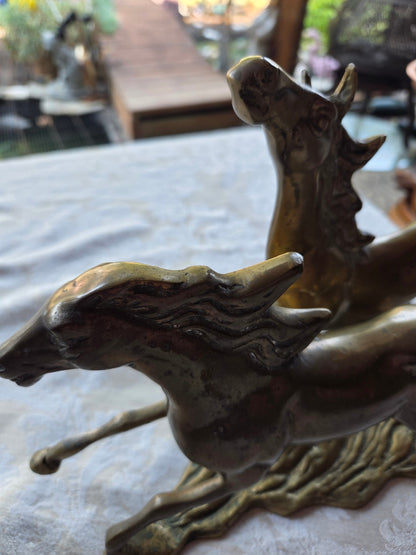 Solid brass horses statue