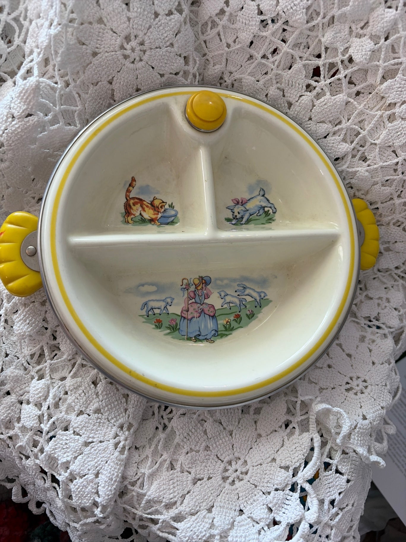 3 section ceramic bowl Bo Peep Theme